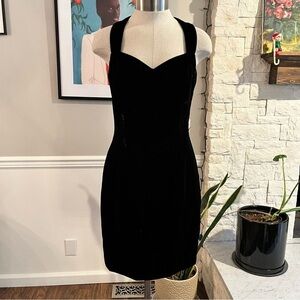 Vintage Velvet Dress Scott McClintock Dark Black Cherry Red 90s Made in USA 6